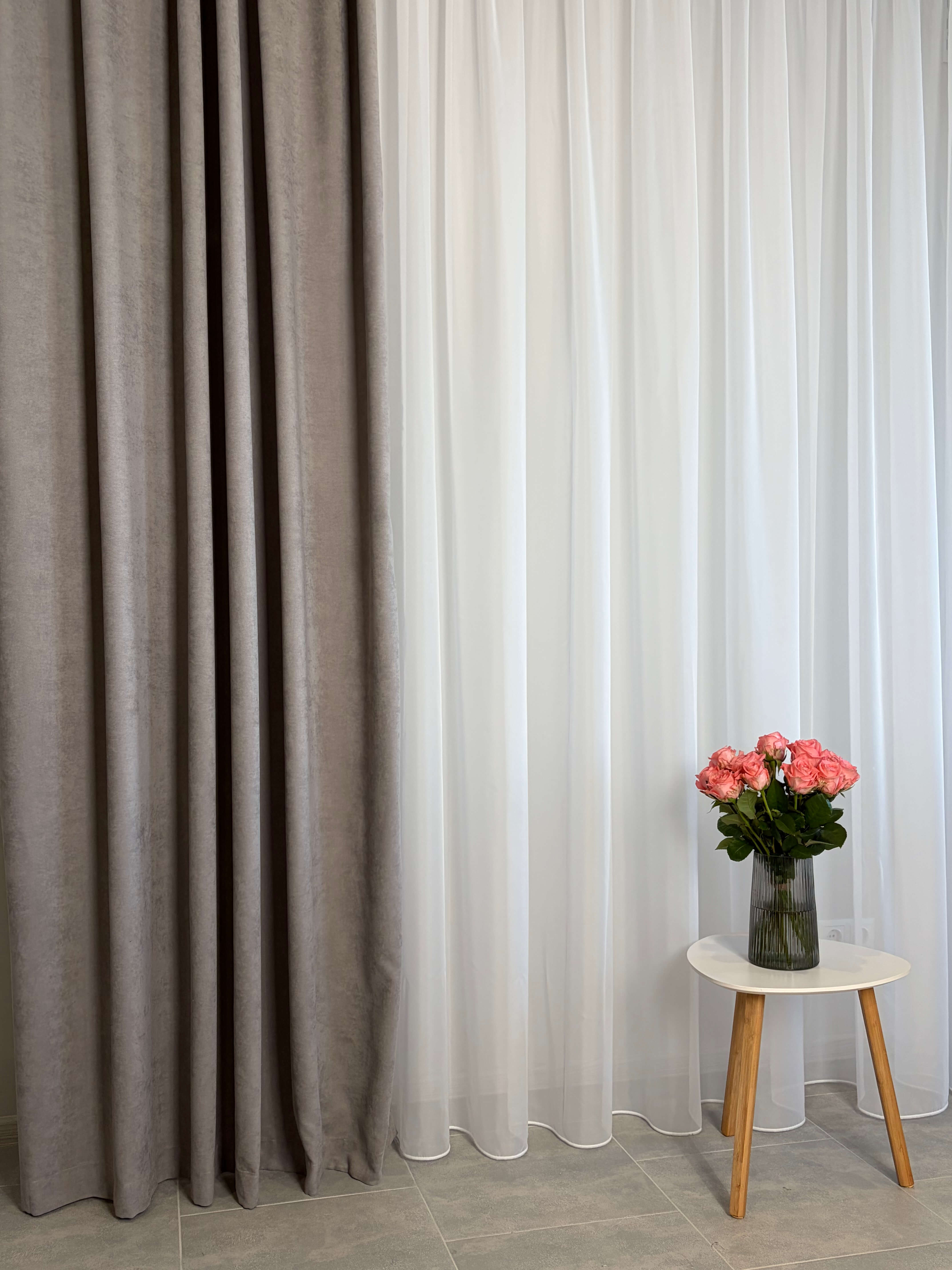 Штори "Мікровелюр" - Сірий