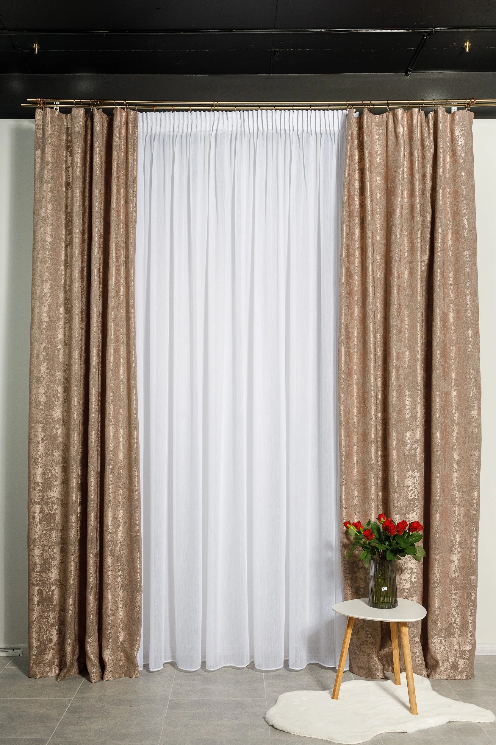 Штори "Мармур" - капучино