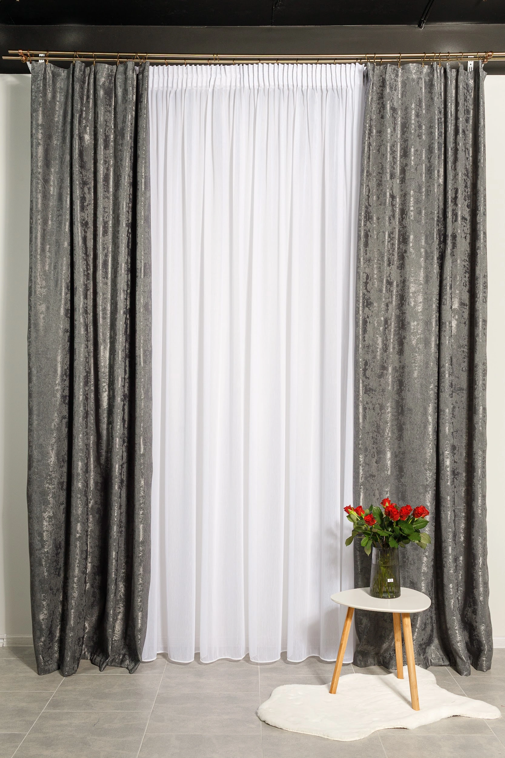 Штори "Мармур" - графіт